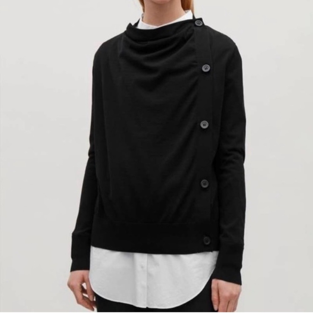 COS Draped Merino-Wool Cardigan